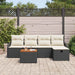 Set de canapele pentru grădină cu pernă 6 pcs Negru Rattan poli - WALTI WALTI