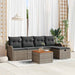Set de canapele pentru grădină cu pernă 6 pcs Gri Rattan poli - WALTI WALTI
