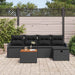 Set de canapele pentru grădină cu pernă 6 pcs Negru Rattan poli - WALTI WALTI