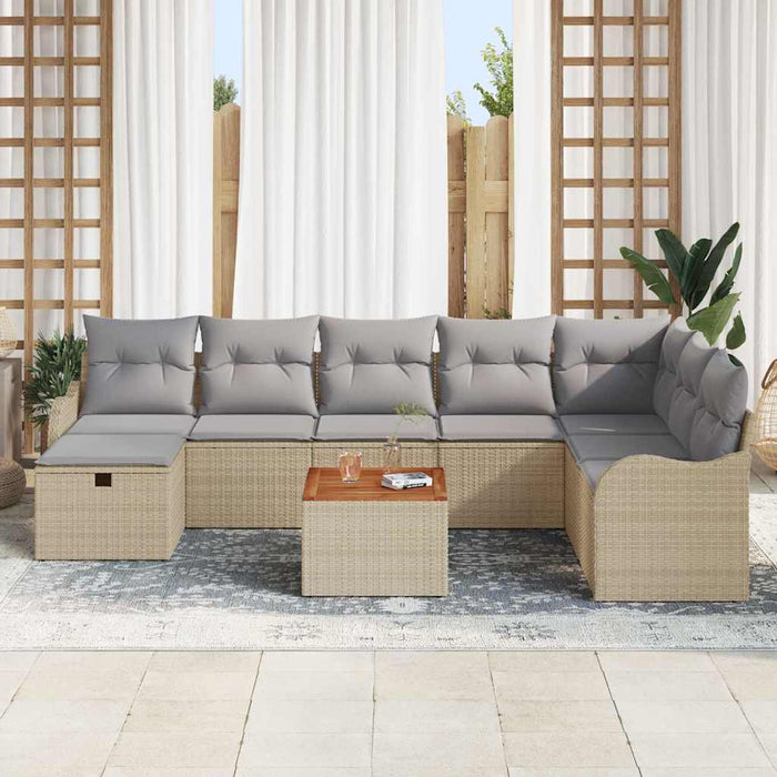 Set de canapele pentru grădină 9 buc. Bej Rattan poli - WALTI WALTI