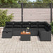 Set de canapele pentru grădină cu pernă 9 pcs Negru Rattan poli - WALTI WALTI