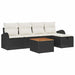 Set de canapele pentru grădină cu pernă 6 pcs Negru Rattan poli - WALTI WALTI