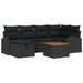 Set de canapele pentru grădină cu pernă 7 pcs Negru Rattan poli - WALTI WALTI