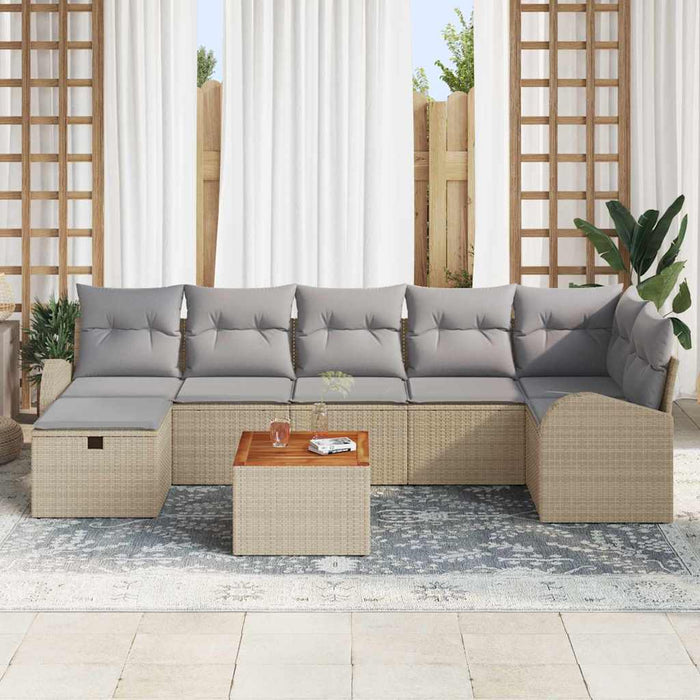 Set de canapele pentru grădină 8 buc. Bej Rattan poli - WALTI WALTI