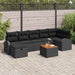 Set de canapele pentru grădină cu pernă 8 pcs Negru Rattan poli - WALTI WALTI