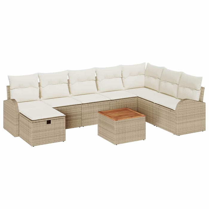 Set de canapele pentru grădină 9 buc. Bej Rattan poli - WALTI WALTI