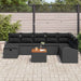 Set de canapele pentru grădină cu pernă 9 pcs Negru Rattan poli - WALTI WALTI