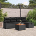 Set de canapele pentru grădină cu pernă 6 pcs Negru Rattan poli - WALTI WALTI