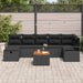 Set de canapele pentru grădină cu pernă 8 pcs Negru Rattan poli - WALTI WALTI