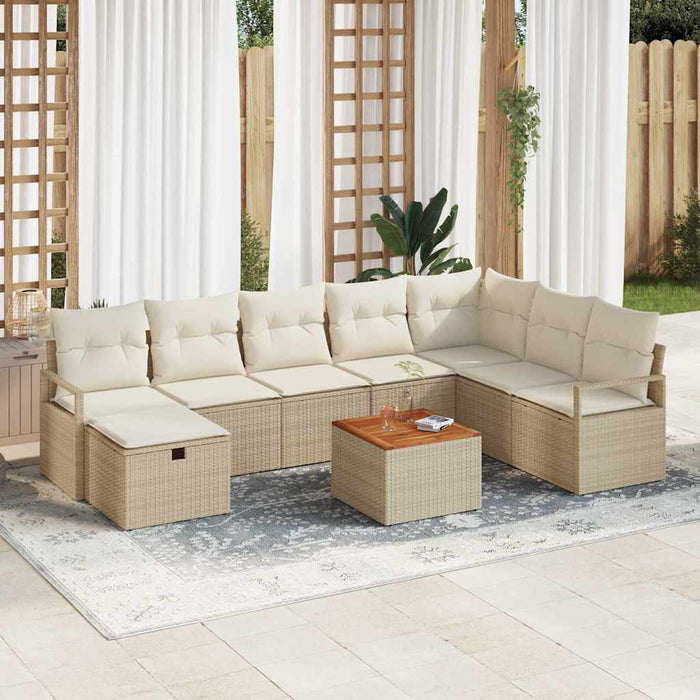 Set de canapele pentru grădină 9 buc. Bej Rattan poli - WALTI WALTI