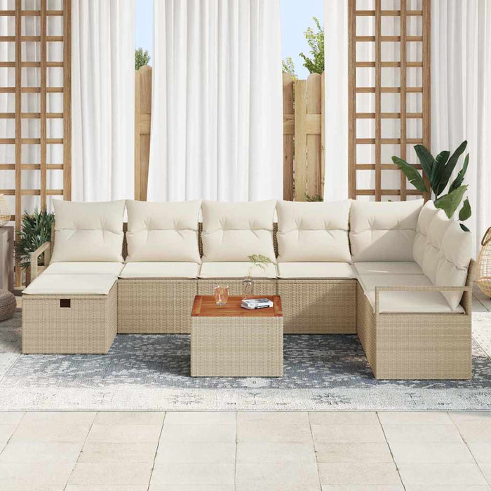 Set de canapele pentru grădină 9 buc. Bej Rattan poli - WALTI WALTI