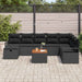Set de canapele pentru grădină cu pernă 9 pcs Negru Rattan poli - WALTI WALTI