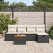 Set de canapele pentru grădină cu pernă 6 pcs Negru Rattan poli - WALTI WALTI