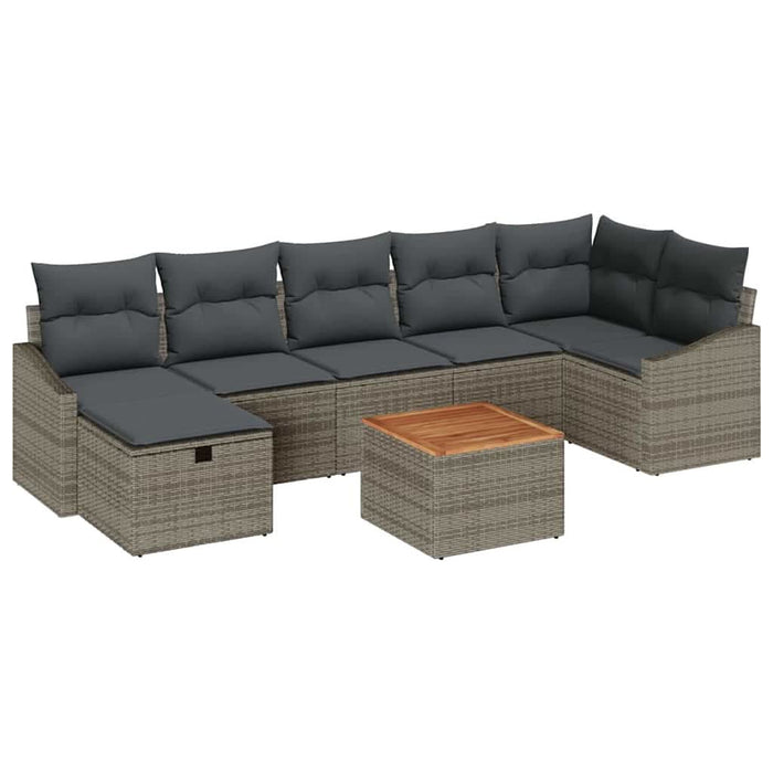 Set de canapele pentru grădină 8 pcs Gri Rattan poli - WALTI WALTI