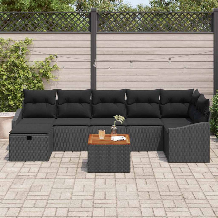 Set de canapele pentru grădină 8 pcs Negru Rattan poli - WALTI WALTI