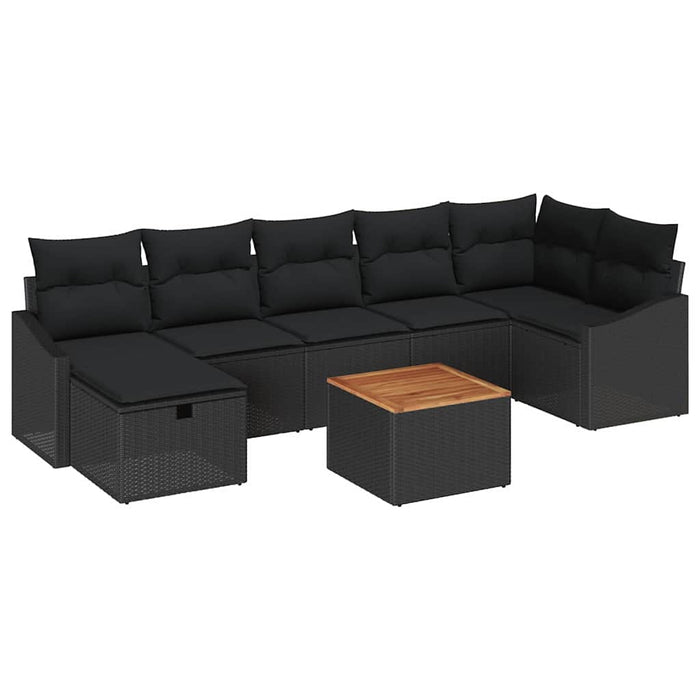 Set de canapele pentru grădină 8 pcs Negru Rattan poli - WALTI WALTI
