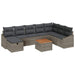 Set de canapele pentru grădină cu pernă 9 pcs Gri Rattan poli - WALTI WALTI