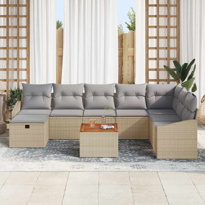 Set de canapele pentru grădină 9 buc. Bej Rattan poli - WALTI WALTI