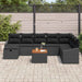 Set de canapele pentru grădină cu pernă 9 pcs Negru Rattan poli - WALTI WALTI
