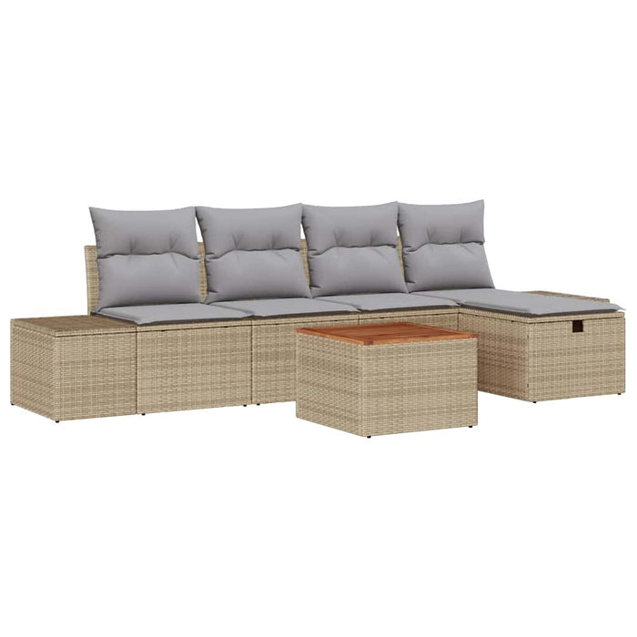 Set de canapele pentru grădină 6 buc. Bej Rattan poli - WALTI WALTI