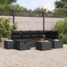 Set de canapele pentru grădină cu pernă 7 pcs Negru Rattan poli - WALTI WALTI