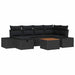 Set de canapele pentru grădină cu pernă 7 pcs Negru Rattan poli - WALTI WALTI