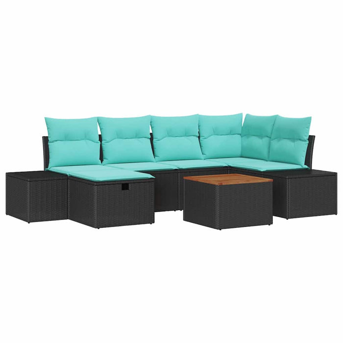 Set de canapele pentru grădină 7 buc. Negru Rattan poli - WALTI WALTI