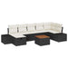 Set de canapele pentru grădină cu pernă 8 pcs Negru Rattan poli - WALTI WALTI
