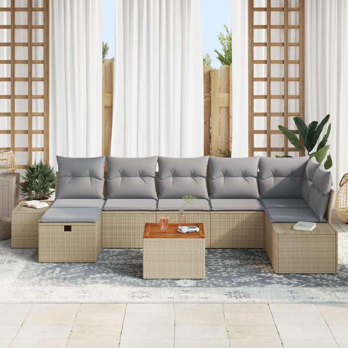 Set de canapele pentru grădină 8 buc. Bej Rattan poli - WALTI WALTI