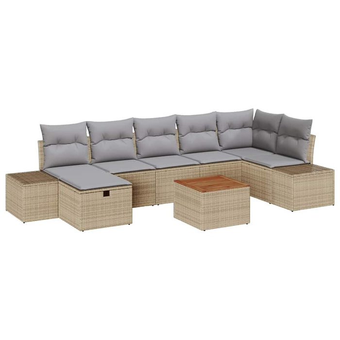 Set de canapele pentru grădină 8 buc. Bej Rattan poli - WALTI WALTI