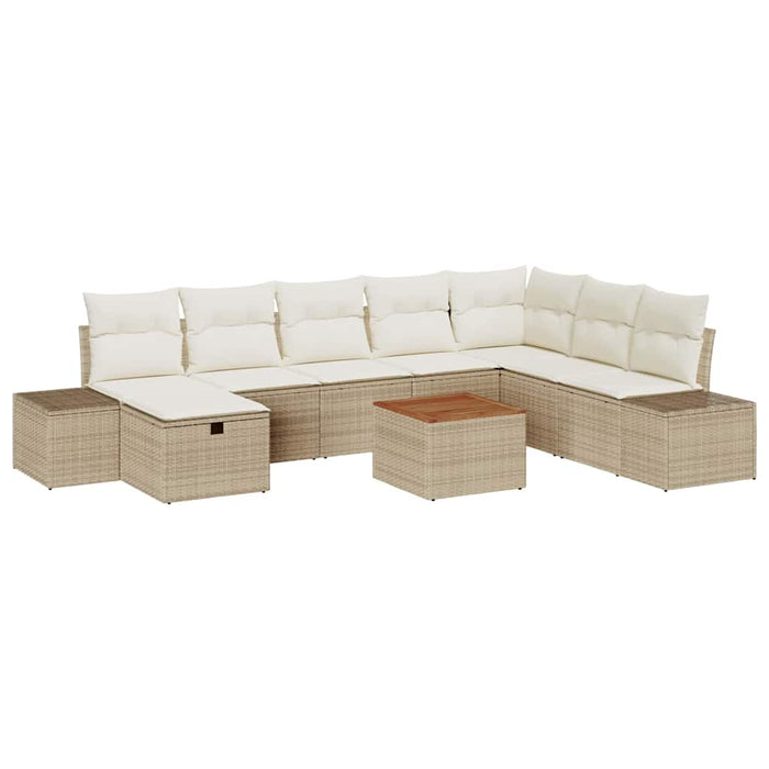 Set de canapele pentru grădină 9 buc. Bej Rattan poli - WALTI WALTI