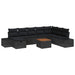 Set de canapele pentru grădină cu pernă 9 pcs Negru Rattan poli - WALTI WALTI