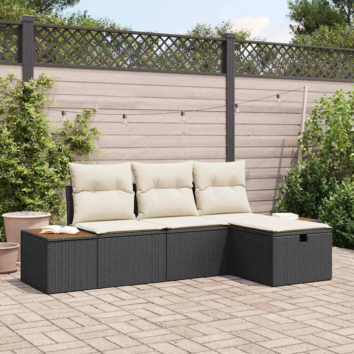 Set de canapele pentru grădină 4 pcs Negru 55 x 62 x 69 cm - WALTI WALTI