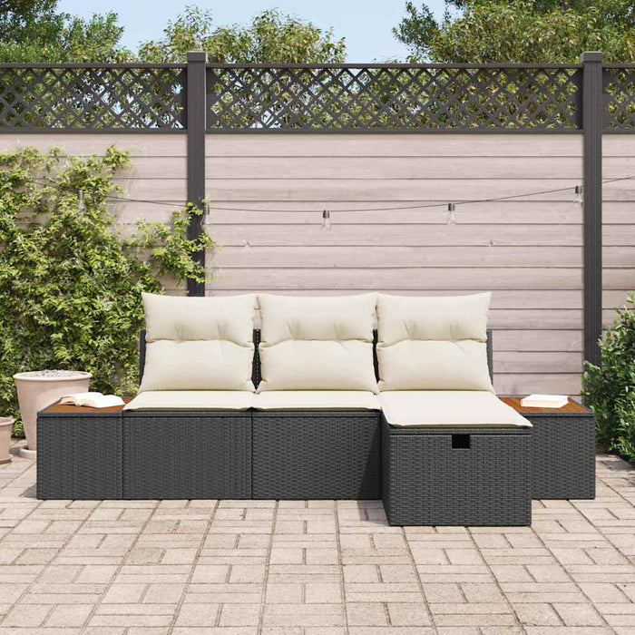 Set de canapele pentru grădină 4 pcs Negru 55 x 62 x 69 cm - WALTI WALTI