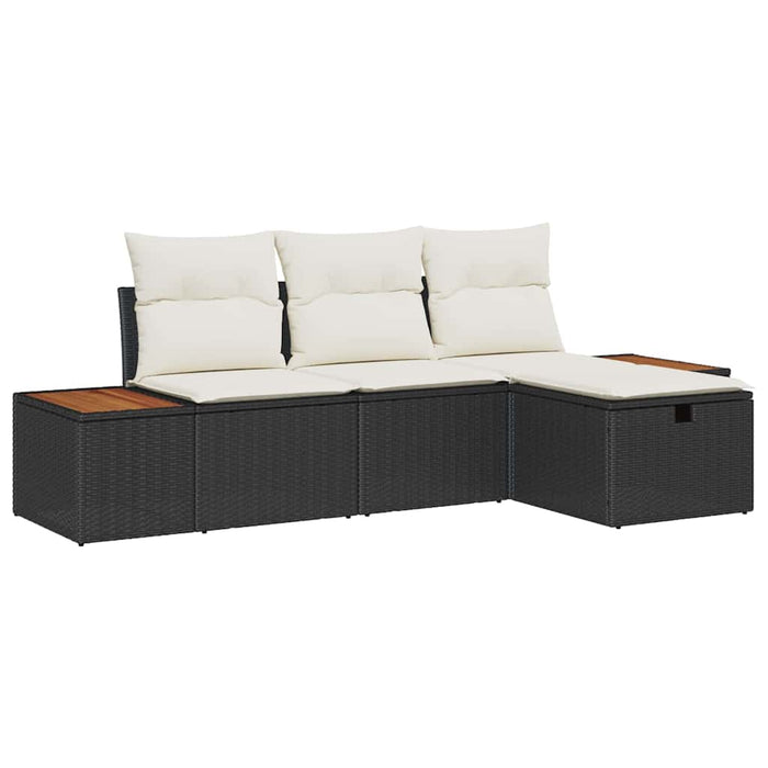 Set de canapele pentru grădină 4 pcs Negru 55 x 62 x 69 cm - WALTI WALTI