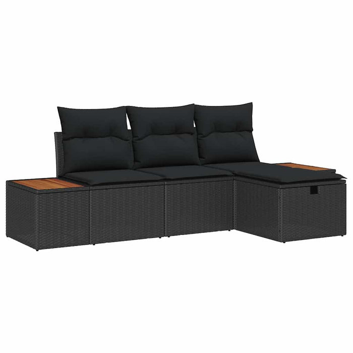 Set de canapele pentru grădină 4 pcs Negru 55 x 62 x 69 cm - WALTI WALTI