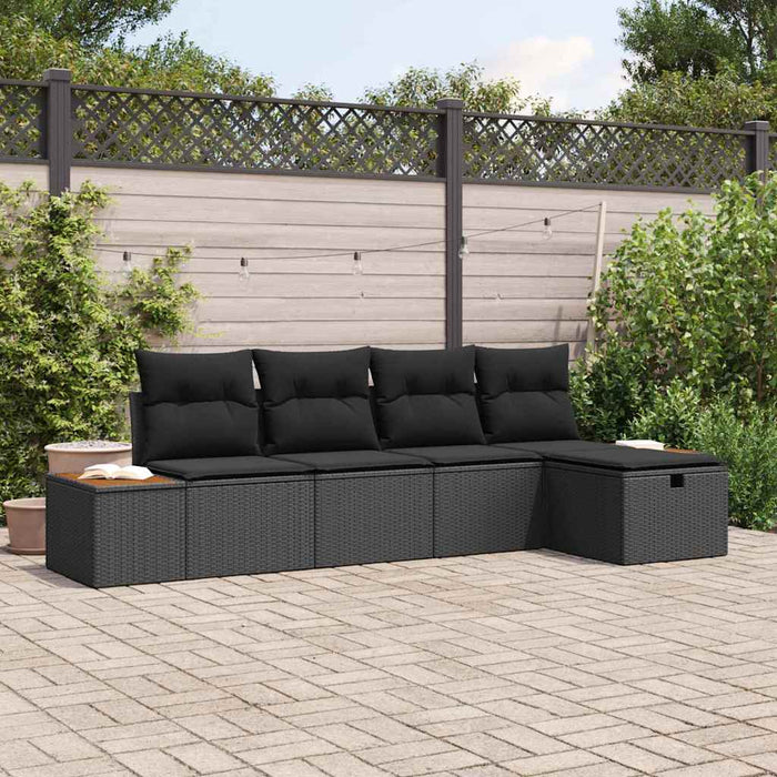 Set de canapele pentru grădină 5 pcs Negru 55 x 62 x 69 cm - WALTI WALTI