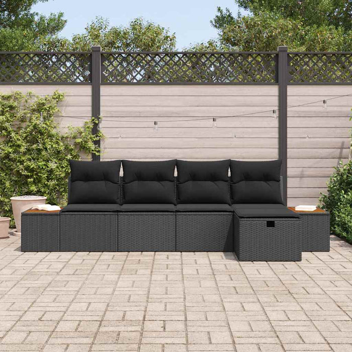 Set de canapele pentru grădină 5 pcs Negru 55 x 62 x 69 cm - WALTI WALTI