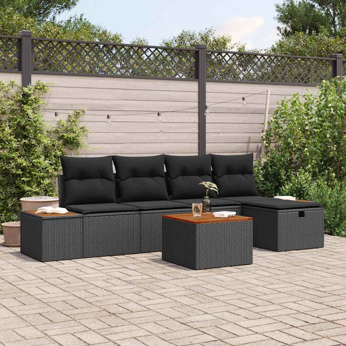 Set de canapele pentru grădină 6 pcs Negru 55 x 62 x 69 cm - WALTI WALTI