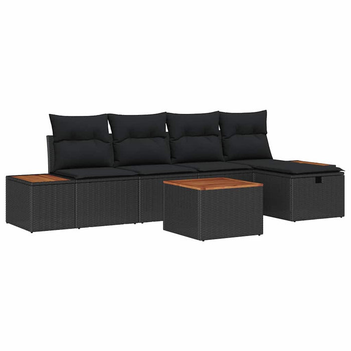 Set de canapele pentru grădină 6 pcs Negru 55 x 62 x 69 cm - WALTI WALTI