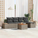 Set de canapele pentru grădină cu pernă 6 pcs Gri Rattan poli - WALTI WALTI