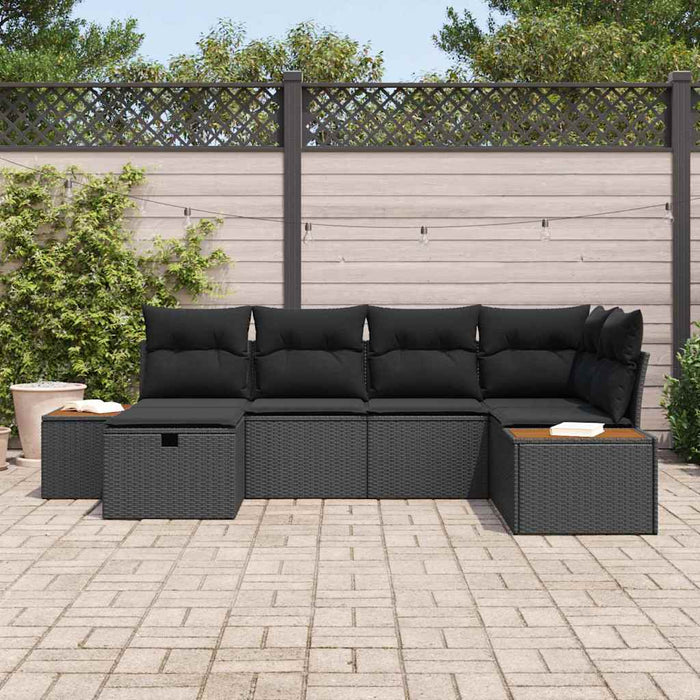 Set de canapele pentru grădină 6 pcs Negru 55 x 62 x 69 cm - WALTI WALTI