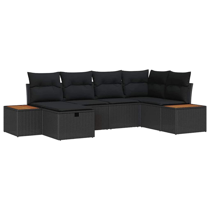 Set de canapele pentru grădină 6 pcs Negru 55 x 62 x 69 cm - WALTI WALTI
