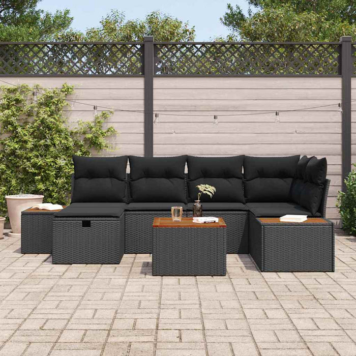 Set de canapele pentru grădină 7 pcs Negru 55 x 62 x 69 cm - WALTI WALTI