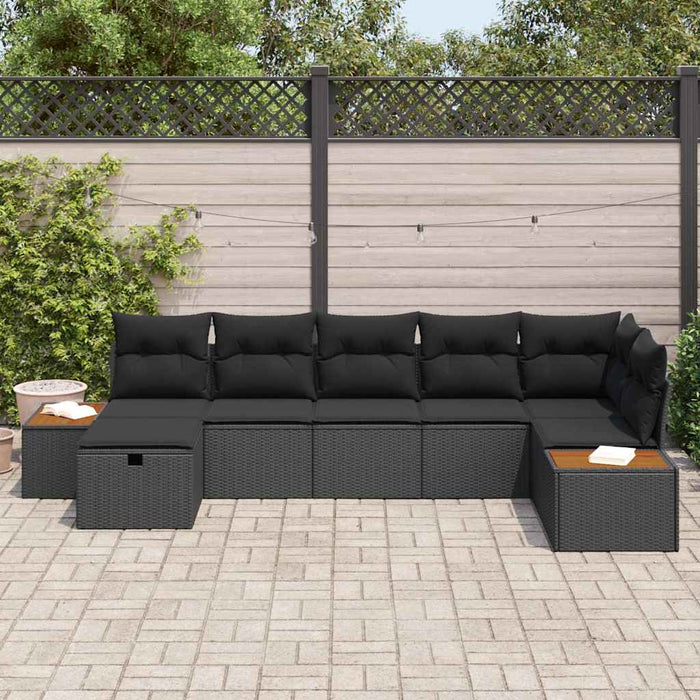 Set de canapele pentru grădină 7 pcs Negru 55 x 62 x 69 cm - WALTI WALTI