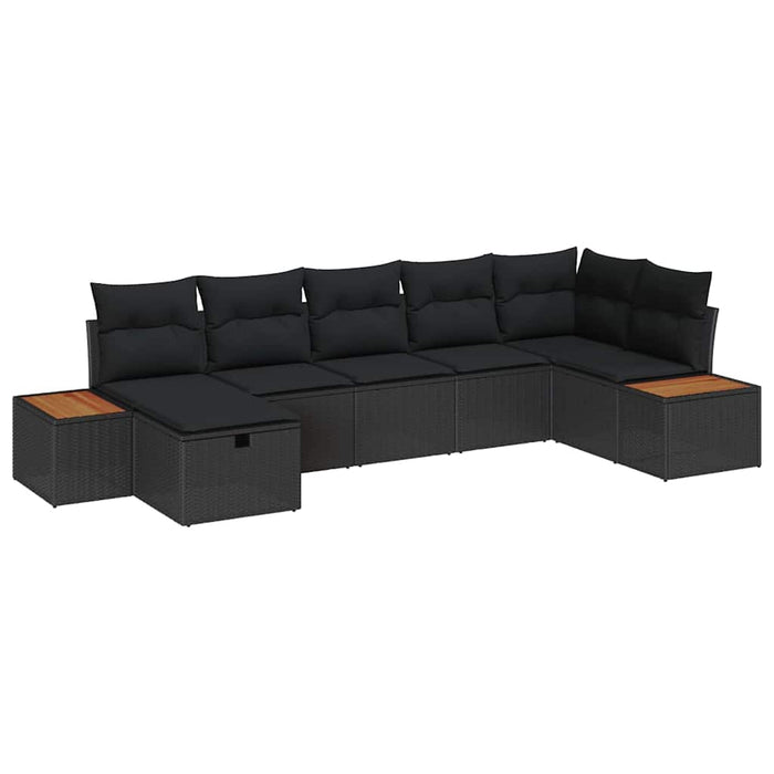 Set de canapele pentru grădină 7 pcs Negru 55 x 62 x 69 cm - WALTI WALTI