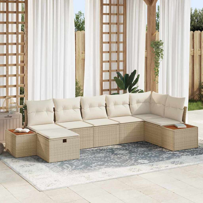 Set de canapele pentru grădină 7 pcs Bej 55 x 62 x 69 cm - WALTI WALTI
