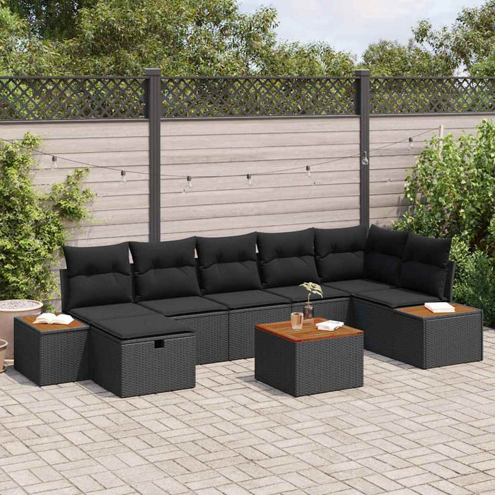 Set de canapele pentru grădină 8 pcs Negru 55 x 62 x 69 cm - WALTI WALTI