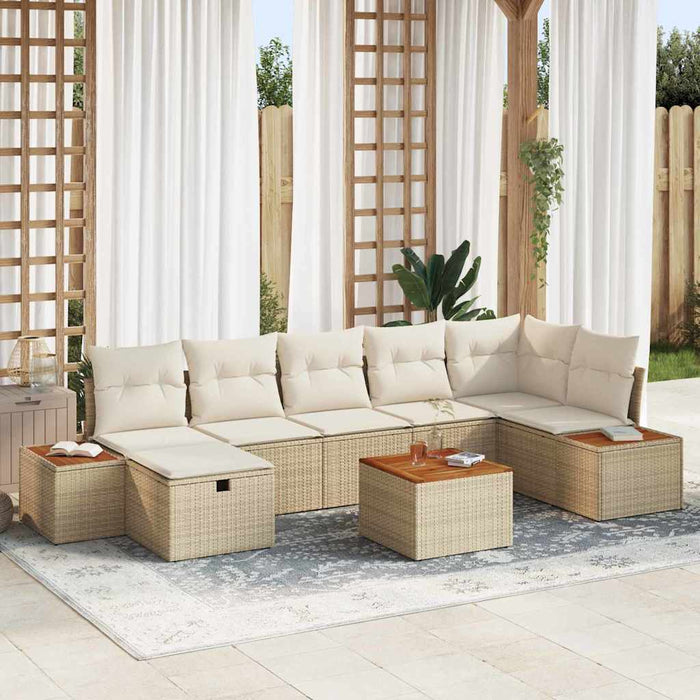 Set de canapele pentru grădină 8 pcs Bej 55 x 62 x 69 cm - WALTI WALTI