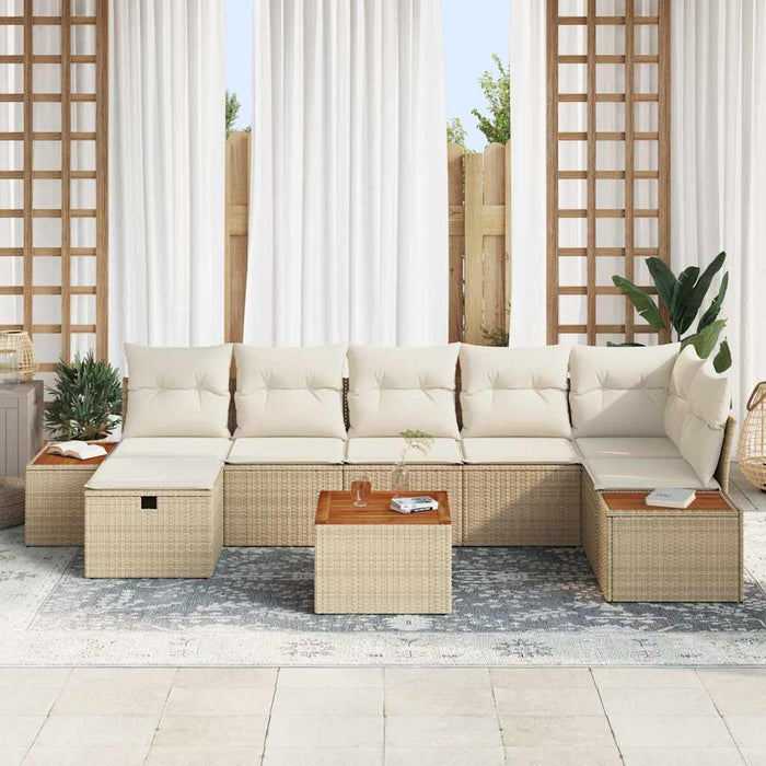Set de canapele pentru grădină 8 pcs Bej 55 x 62 x 69 cm - WALTI WALTI